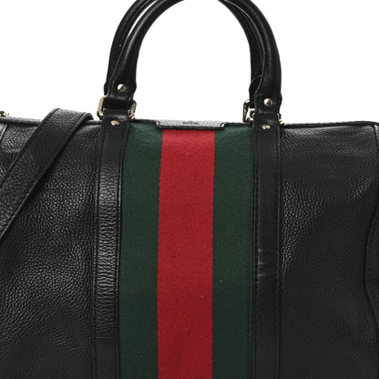 Gucci Calfskin Vintage Web Medium Boston Black 8 of 16