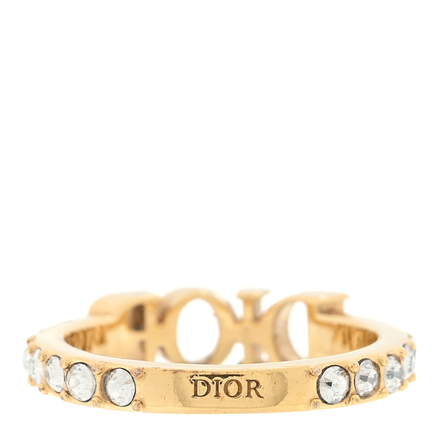 Christian Dior Metal Crystal DIO(R)EVOLUTION Ring 50 5.25 Gold 3 of 4