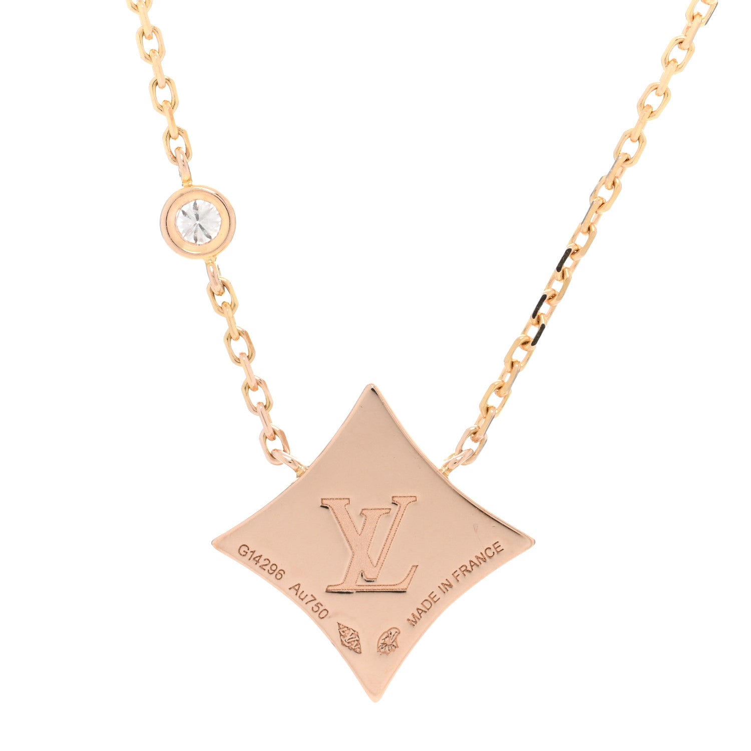 Louis Vuitton 18K Pink Gold Diamond Mother of Pearl Color Blossom BB Star Pendant Necklace 5 of 6
