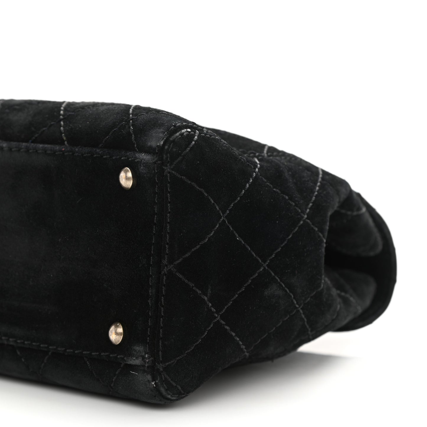 Suede Jumbo Single Flap Black