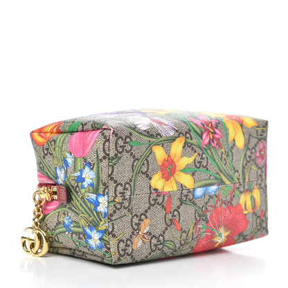 Gucci Soft GG Supreme Monogram Flora Calfskin Medium Ophidia Cosmetic Case Beige Ebony Multicolor Rosso 4 of 10