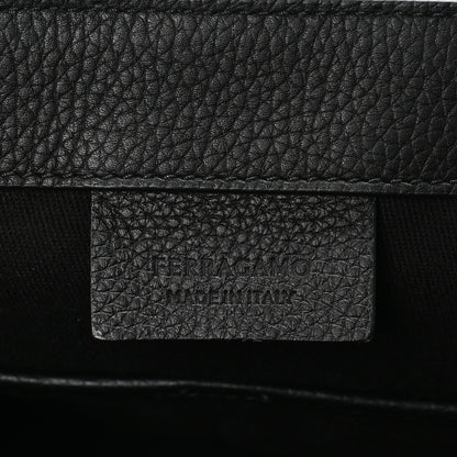 Salvatore Ferragamo Calfskin Gancini Twins 24 Messenger Bag Black 6 of 10