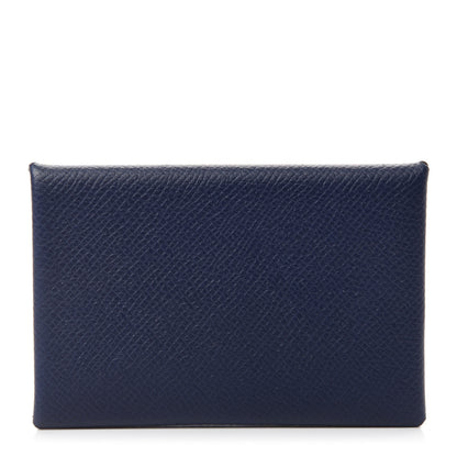 Hermes Epsom Calvi Card Case Bleu Saphir 1 of 7