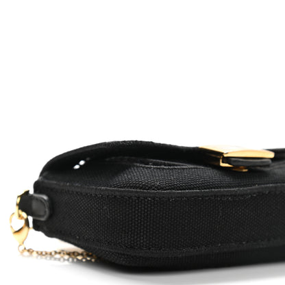 Fendi Canvas Embroidered Nano Baguette Charm Black 8 of 10