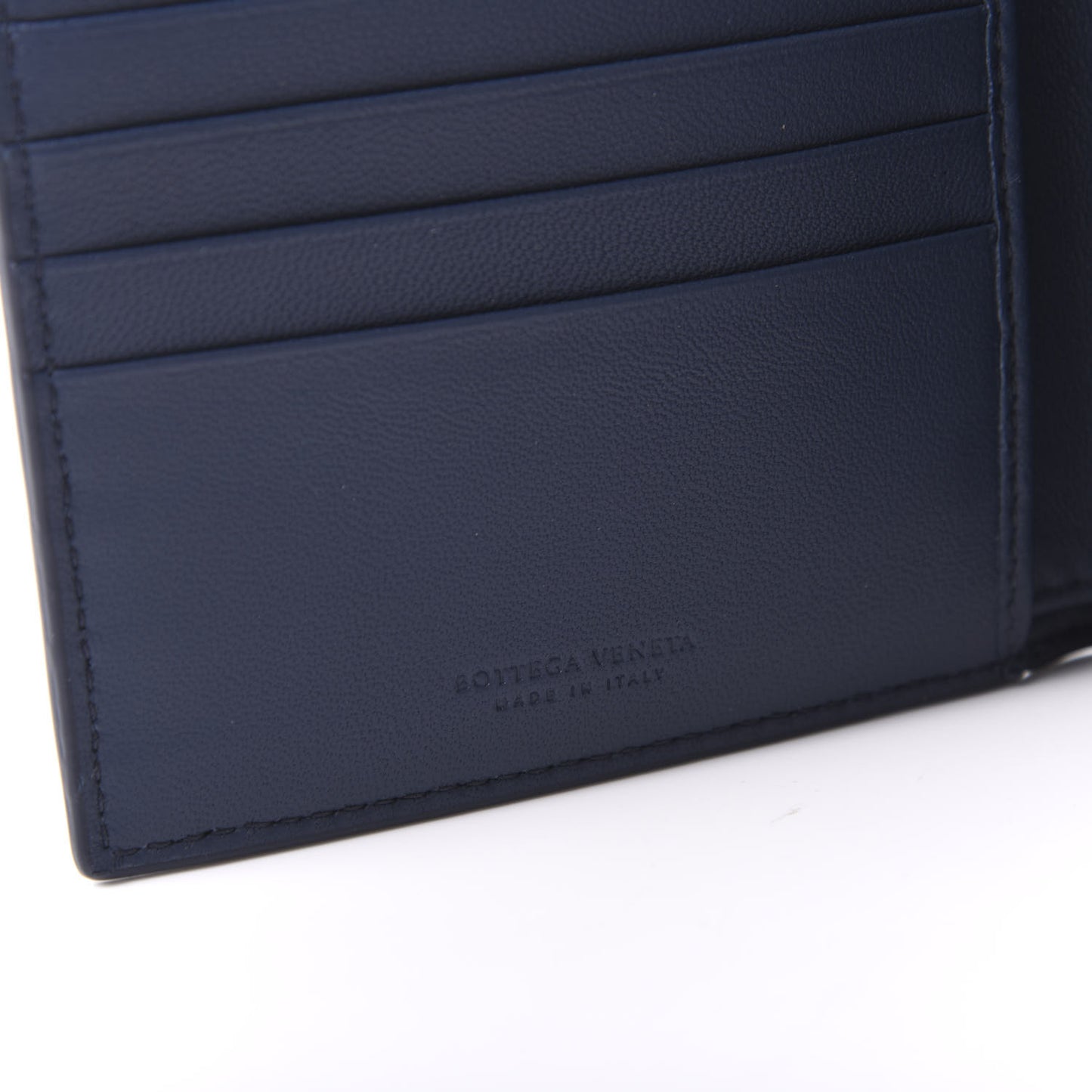 Nappa Intrecciato Bi-Fold Wallet Denim