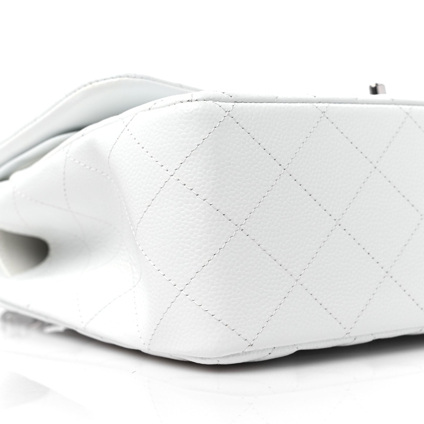 Caviar Quilted Jumbo Double Flap White