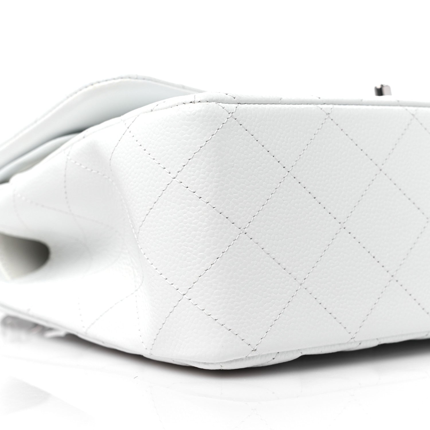 Chanel Caviar Quilted Jumbo Double Flap White 8 of 12