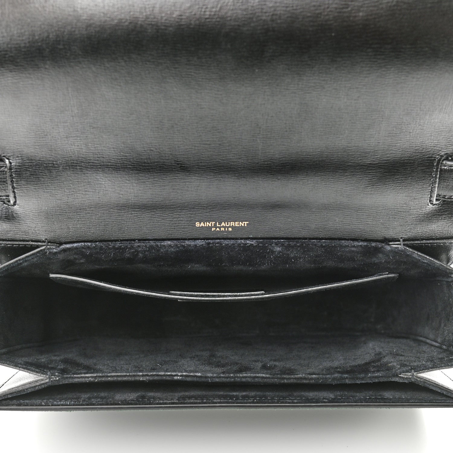 Saint Laurent Smooth Calfskin Suede Medium Bellechasse Black Dark Green 5 of 12