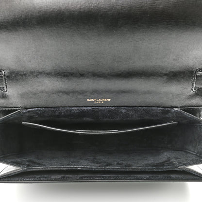 Saint Laurent Smooth Calfskin Suede Medium Bellechasse Black Dark Green 5 of 12