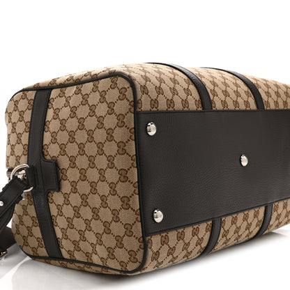 Gucci Monogram Dollar Calfskin Boston Duffle Bag Beige Ebony Testa di Moro Marrone Scuro 10 of 11