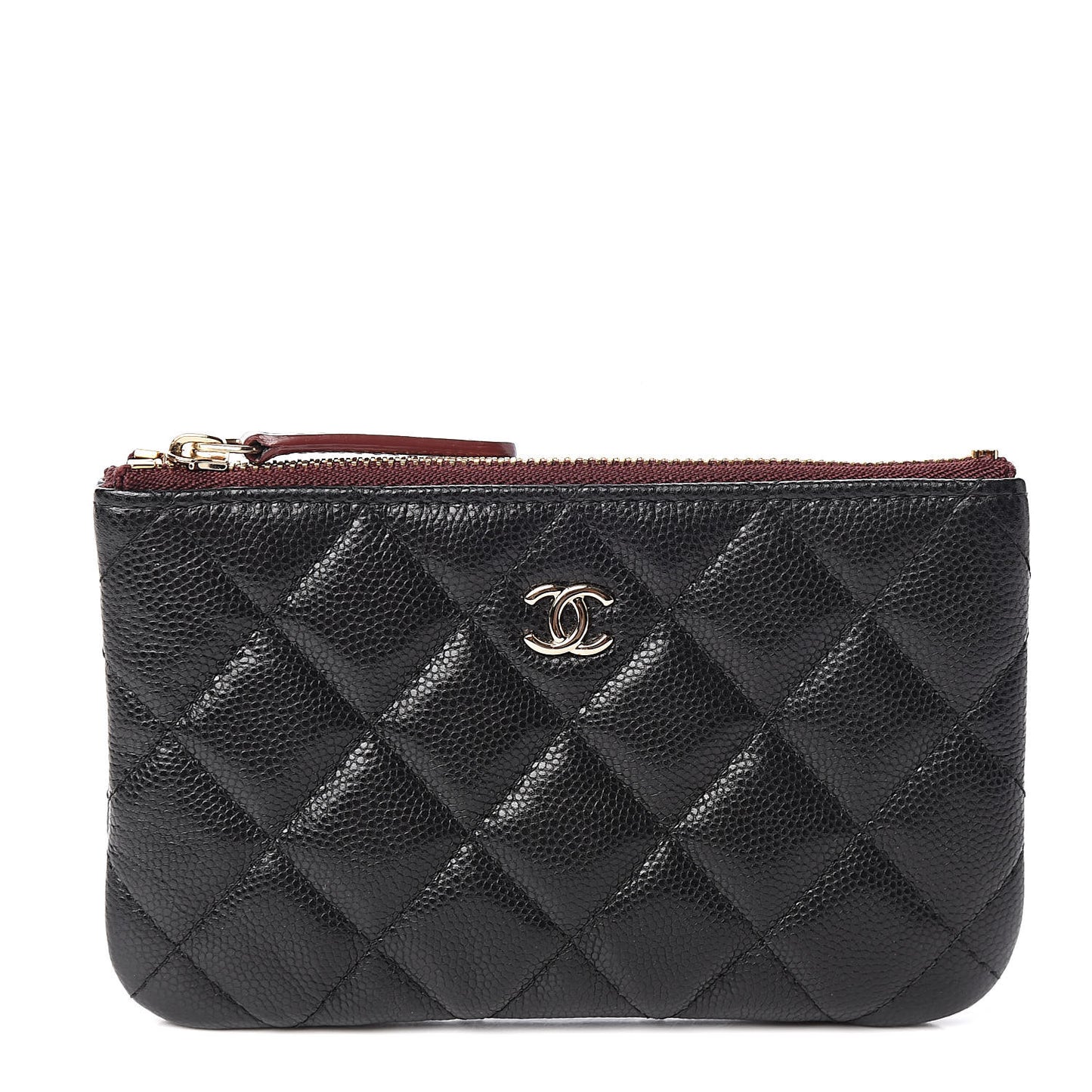 Caviar Quilted Small Cosmetic Case Black