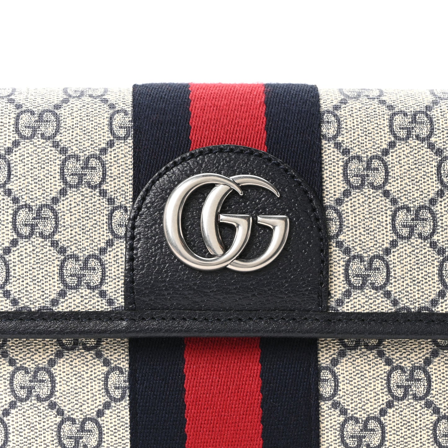 GG Supreme Monogram Web Small Ophidia Belt Bag 90 36 Beige Navy