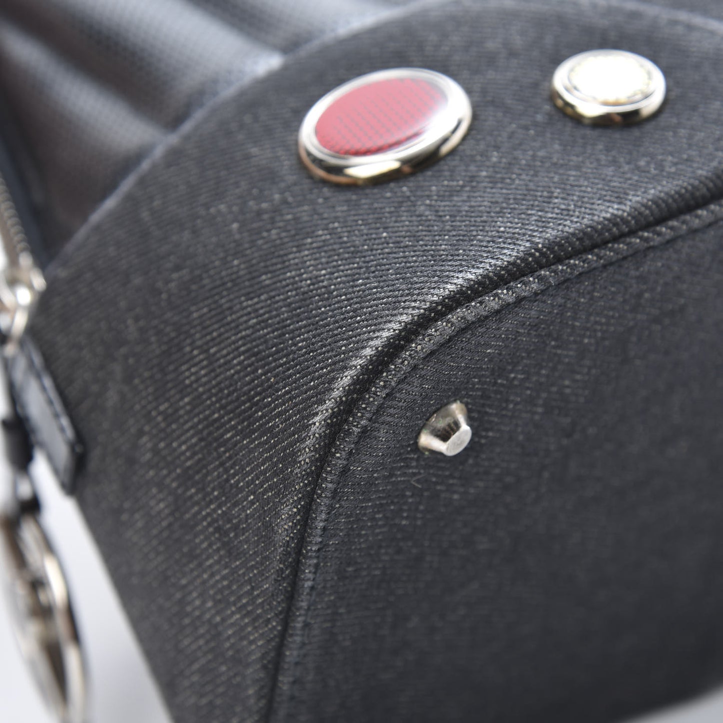 Denim Perforated Trailer Trash Tote Black