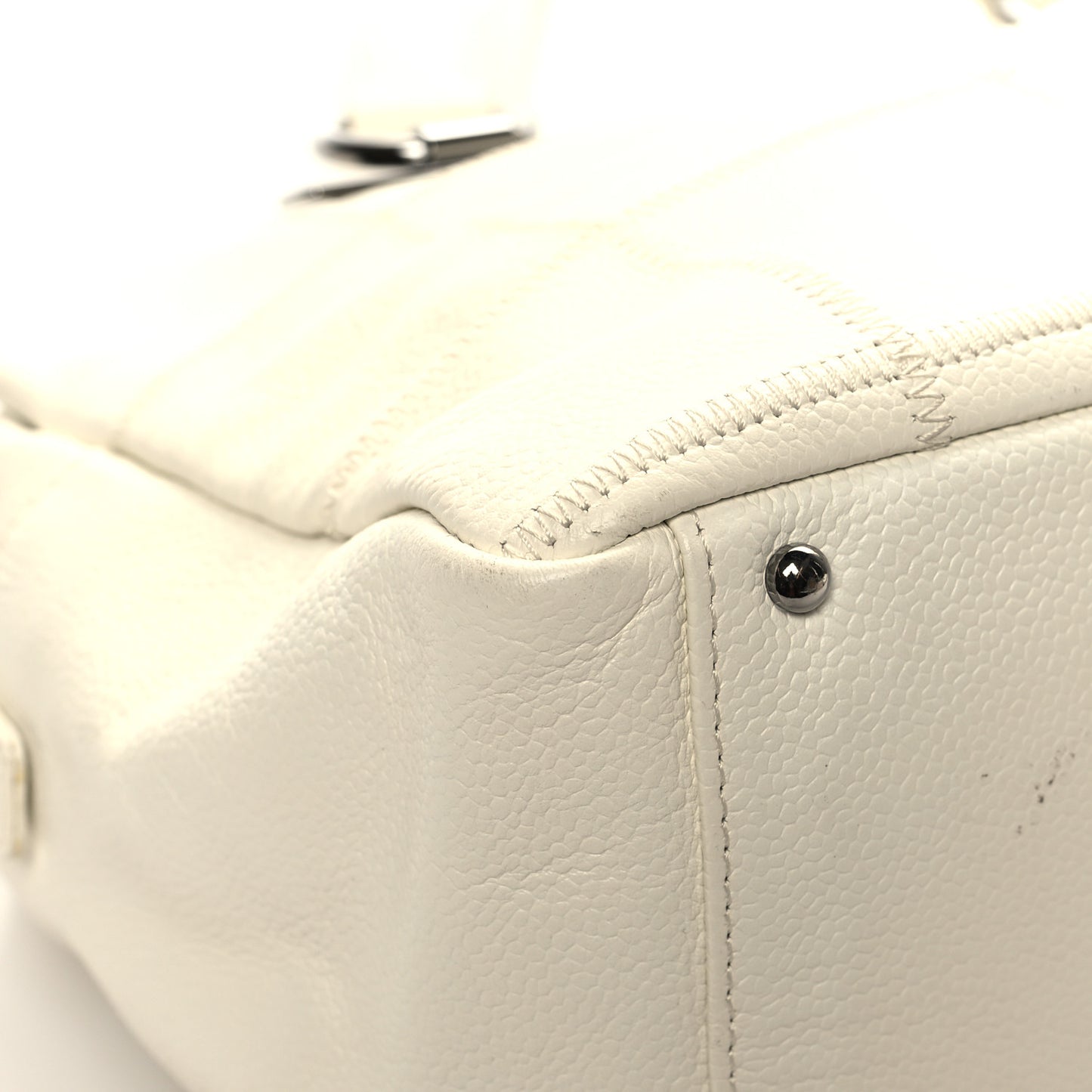 Caviar Square Stitched Bowler White