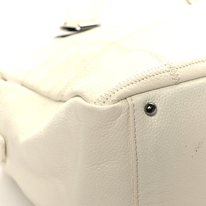 Chanel Caviar Square Stitched Bowler White 9 of 16