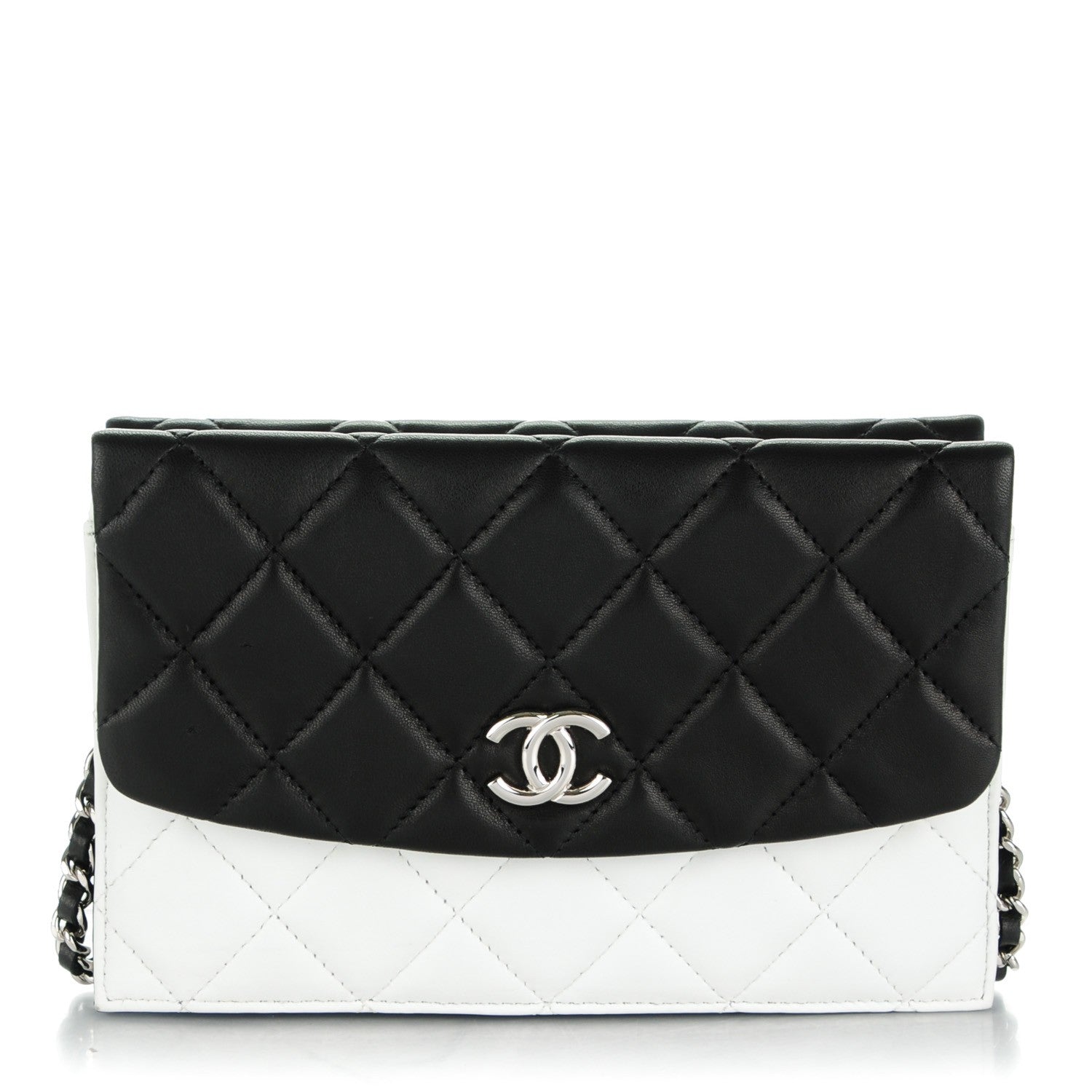 Chanel Lambskin Quilted Double Sided Wallet On Chain WOC White 1 of 9