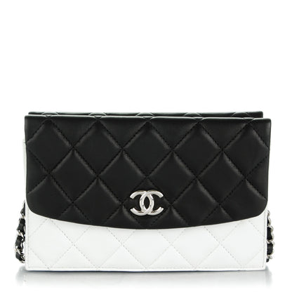 Chanel Lambskin Quilted Double Sided Wallet On Chain WOC White 1 of 9