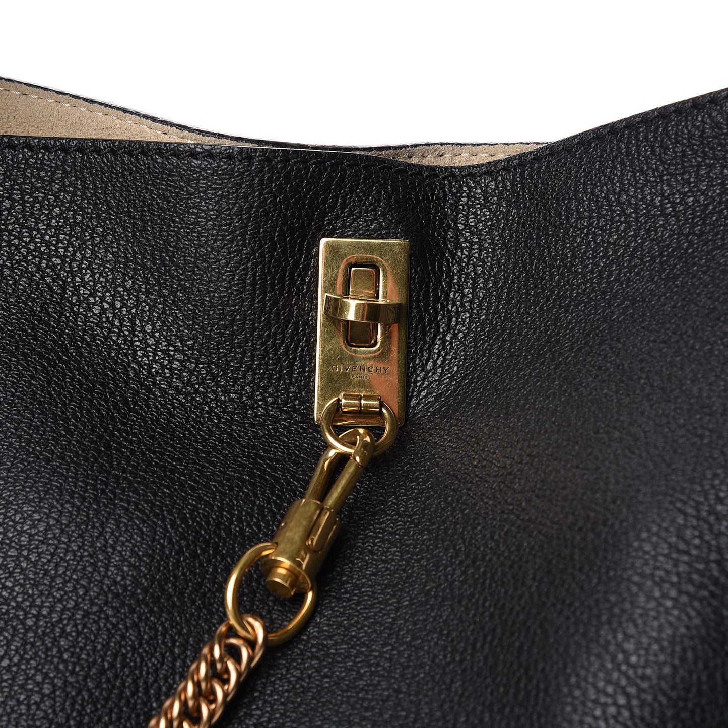 Grained Calfskin GV Bucket Bag Black
