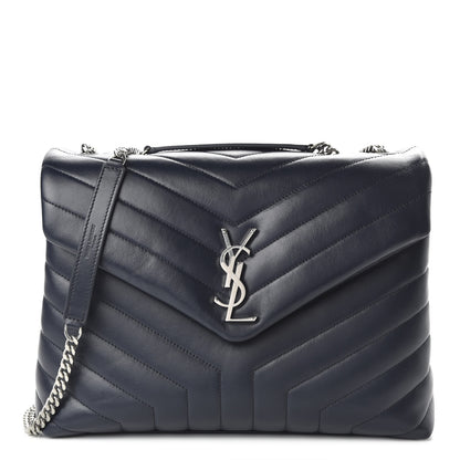 Saint Laurent Calfskin Y Quilted Monogram Medium Loulou Chain Satchel Medium Blue 1 of 9