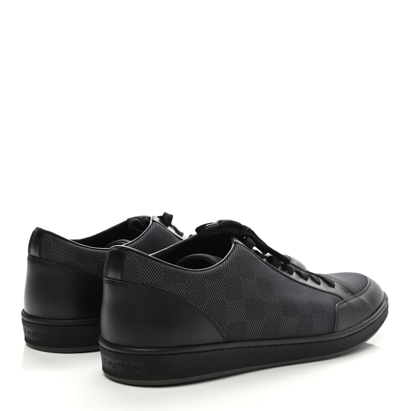 Calfskin Nylon Damier Offshore Sneakers 9.5 Black