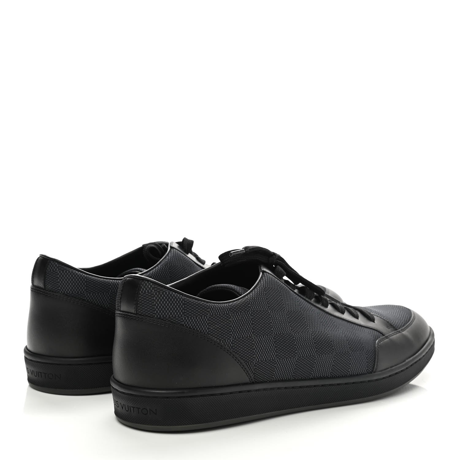 Louis Vuitton Calfskin Nylon Damier Offshore Sneakers 9.5 Black 4 of 9