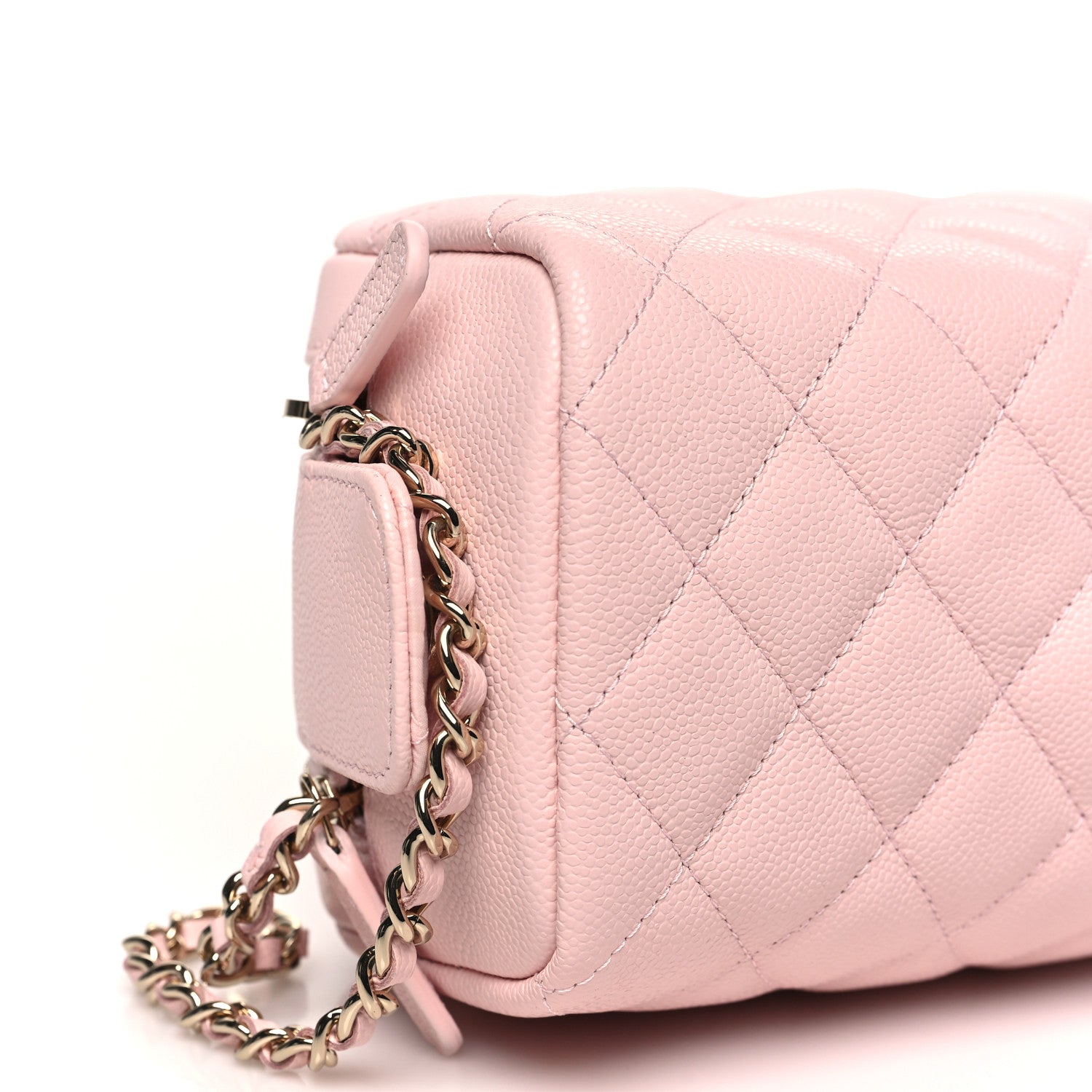 Chanel Caviar Quilted Toiletry Case With Chain Light Pink 8 of 10