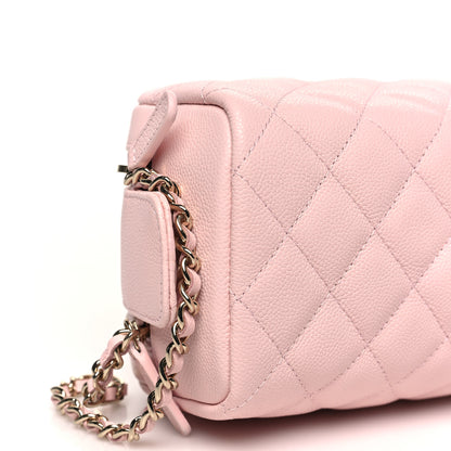 Chanel Caviar Quilted Toiletry Case With Chain Light Pink 8 of 10