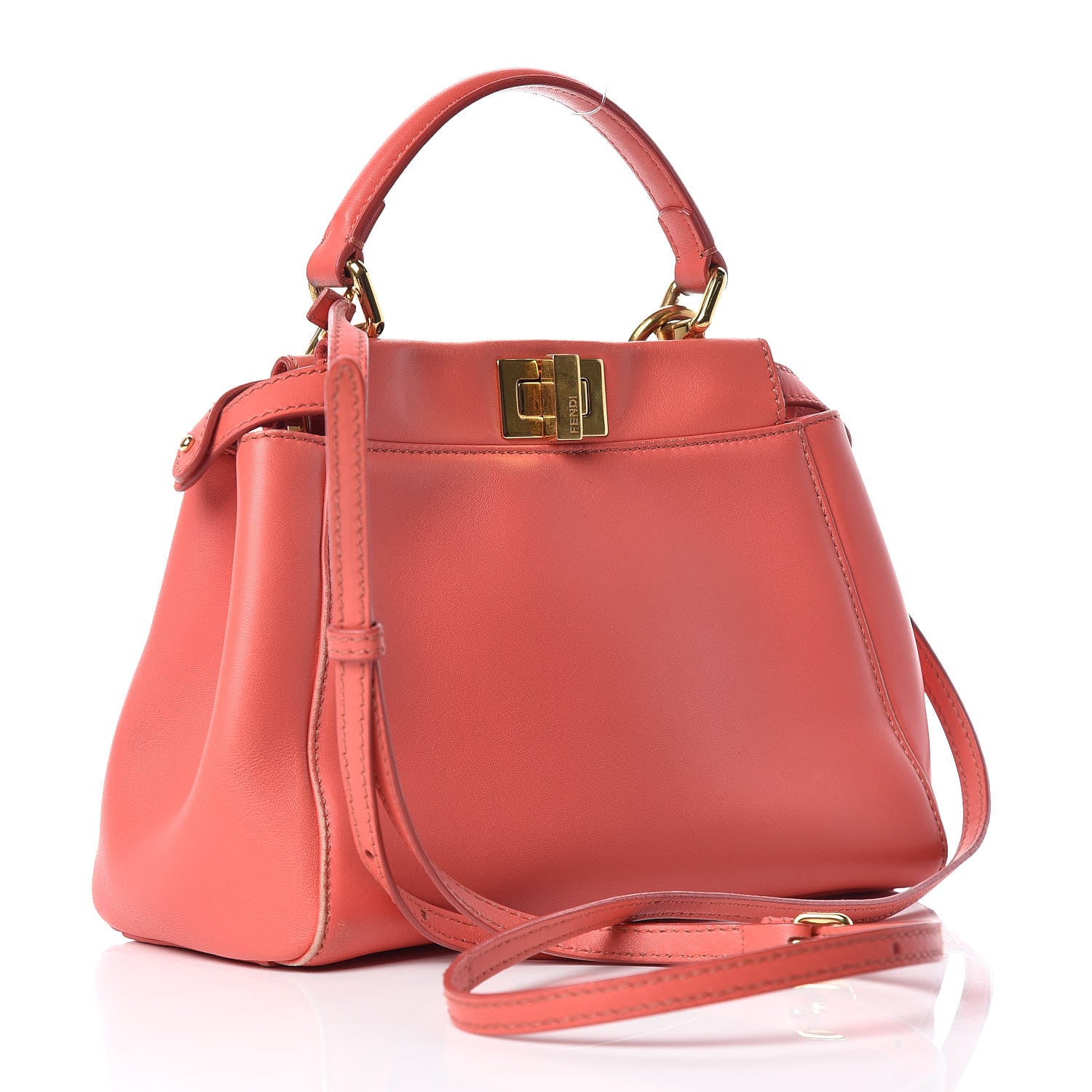 Fendi Nappa Mini Peekaboo Iconic Satchel Rosa Exstasy 3 of 15