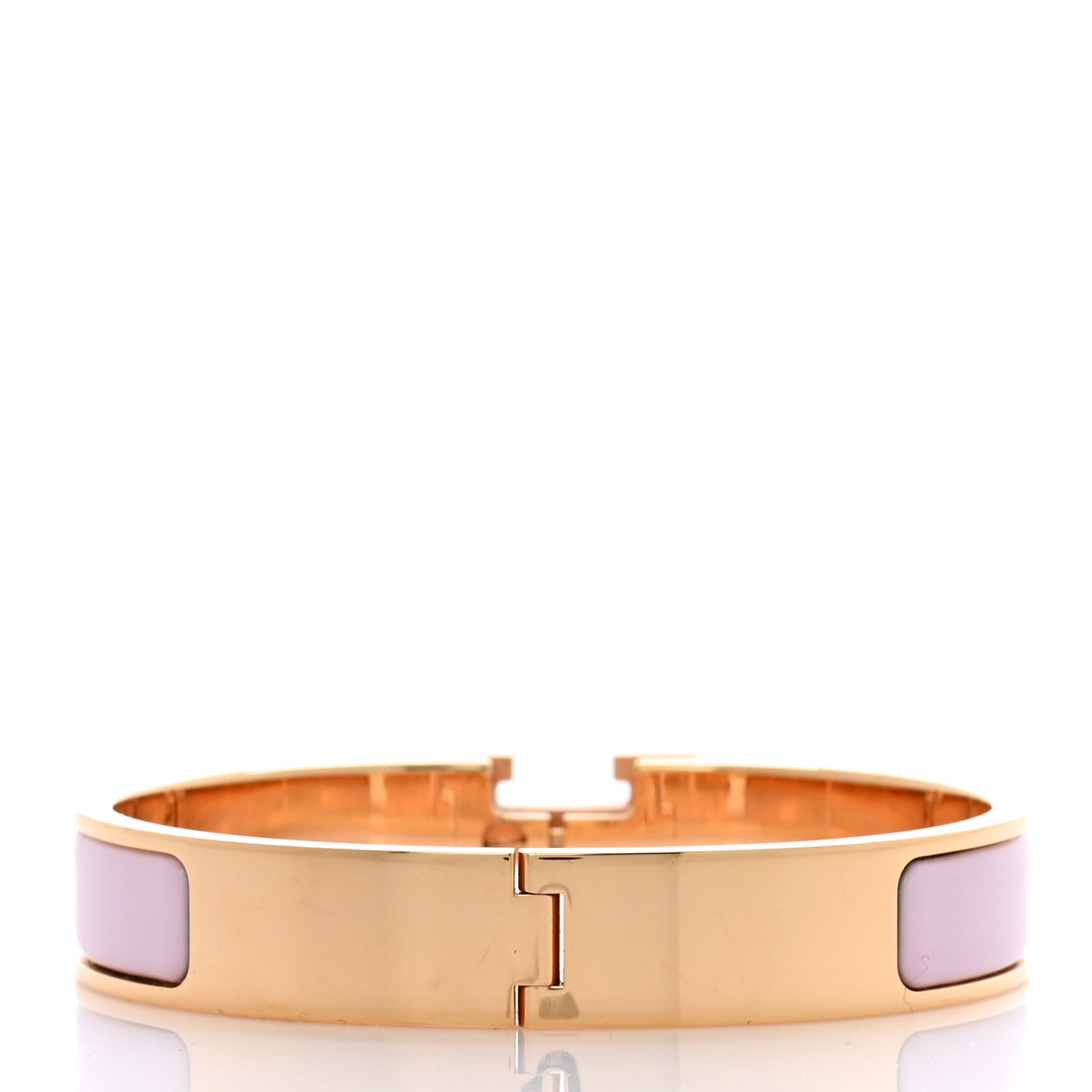 Enamel Narrow Clic Clac H Bracelet GM Rose Dragee