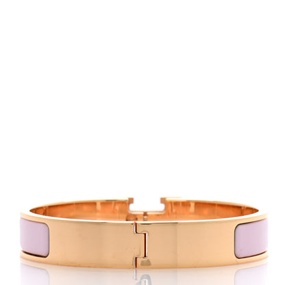 Hermes Enamel Narrow Clic Clac H Bracelet GM Rose Dragee 3 of 5