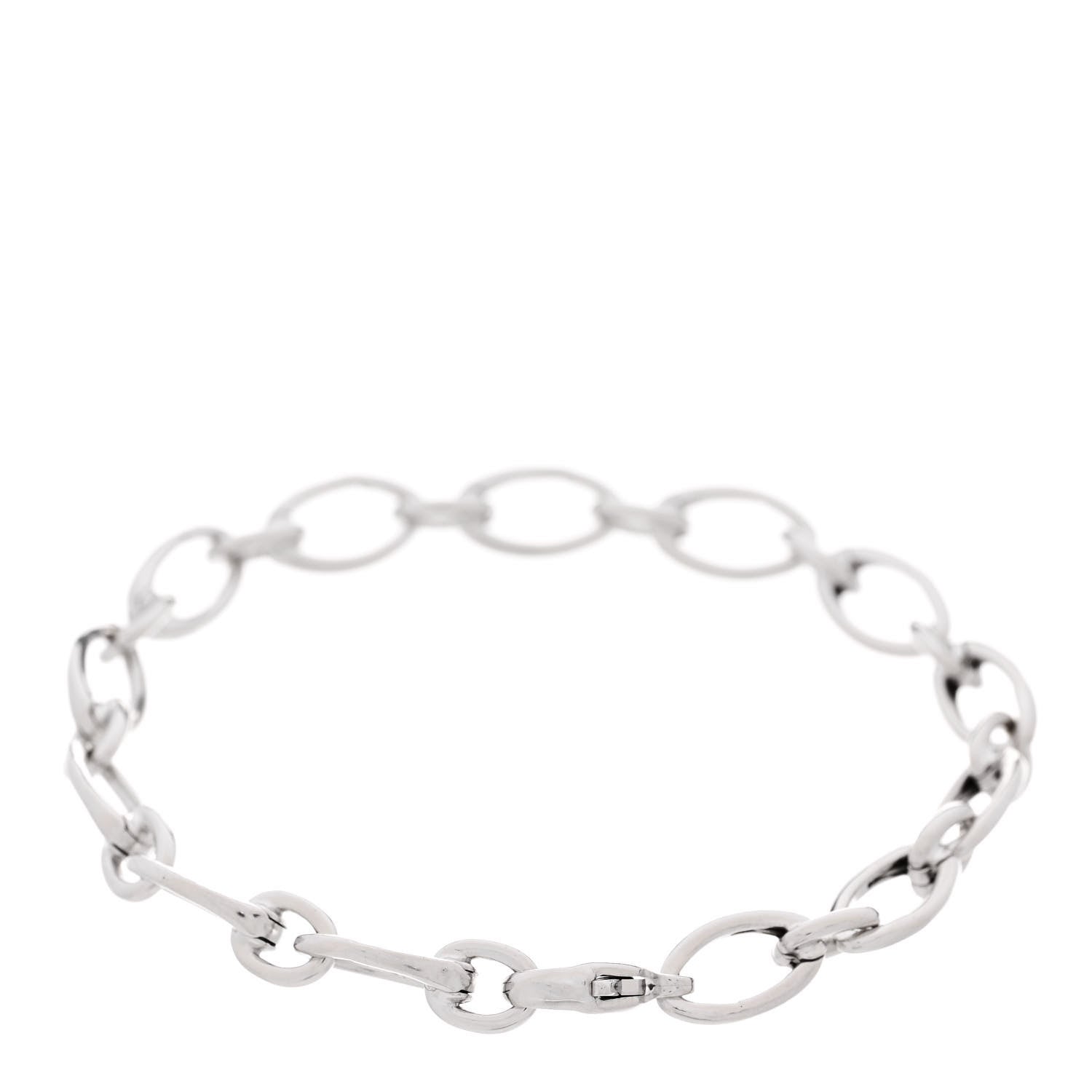 Tiffany 18K White Gold Clasping Oval Link Bracelet 2 of 4