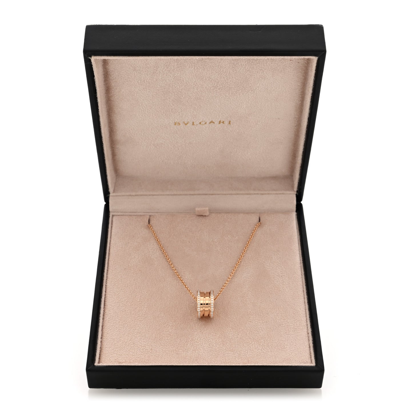 18K Rose Gold Diamond B.Zero1 Pendant Necklace