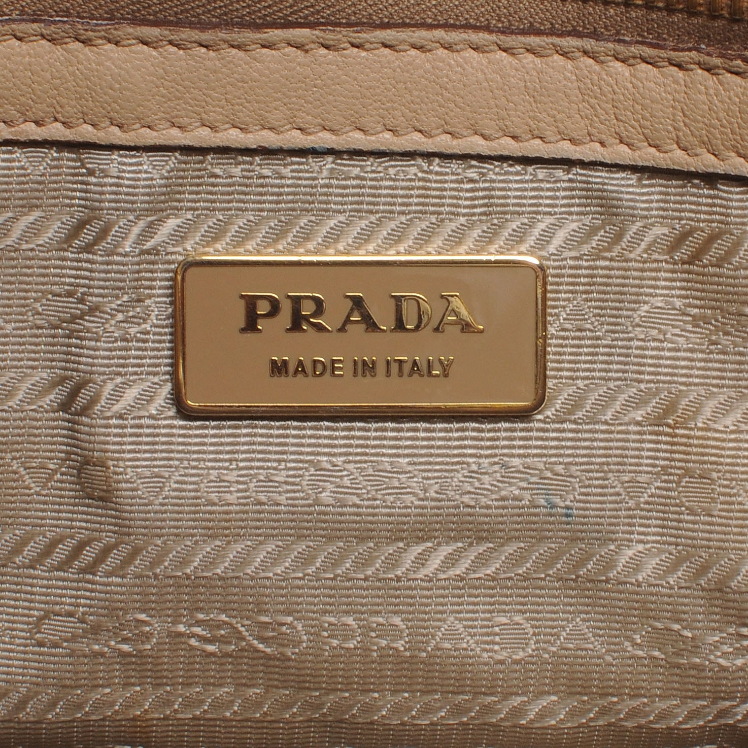 Prada Nappa Leather Gaufre Tote Beige 7 of 10