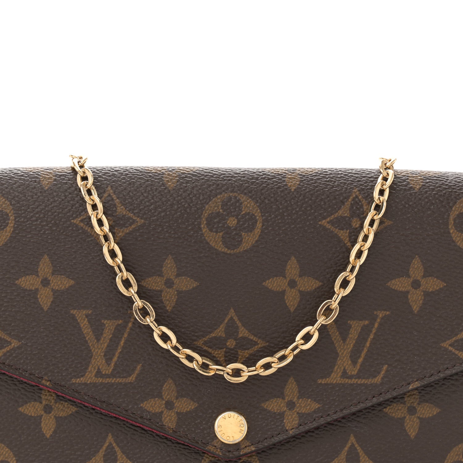 Louis Vuitton Monogram Pochette Felicie Chain Wallet Fuchsia 9 of 13