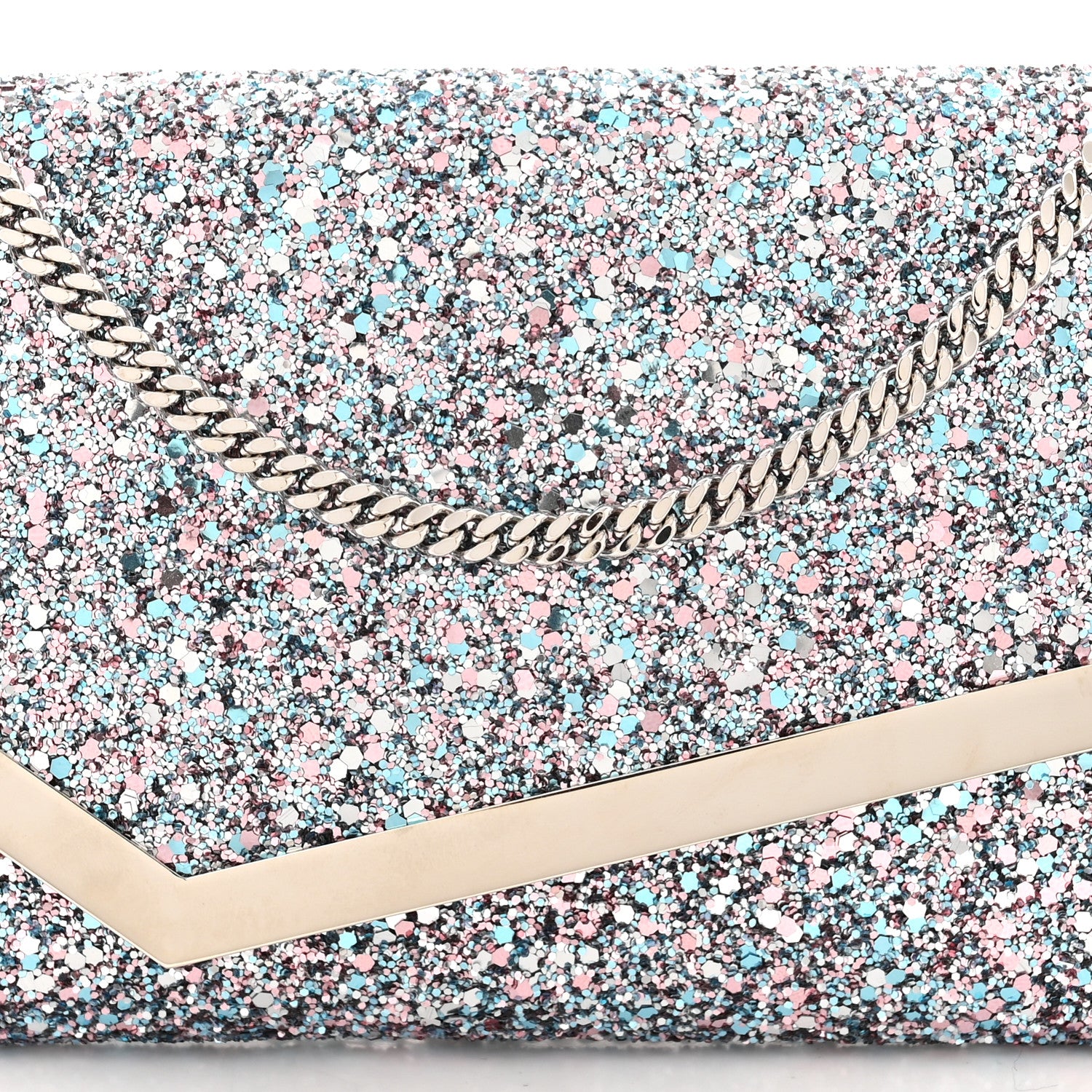 Jimmy Choo Glitter Emmie Clutch Bubblegum Mix 8 of 11