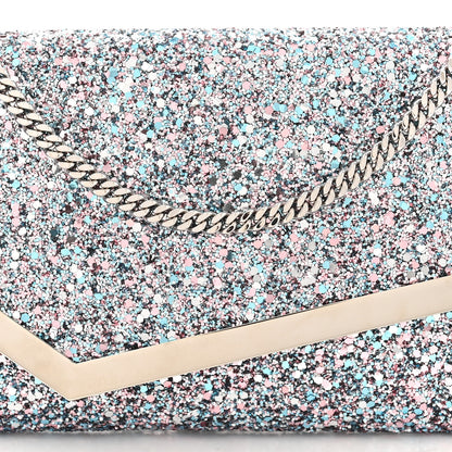 Jimmy Choo Glitter Emmie Clutch Bubblegum Mix 8 of 11