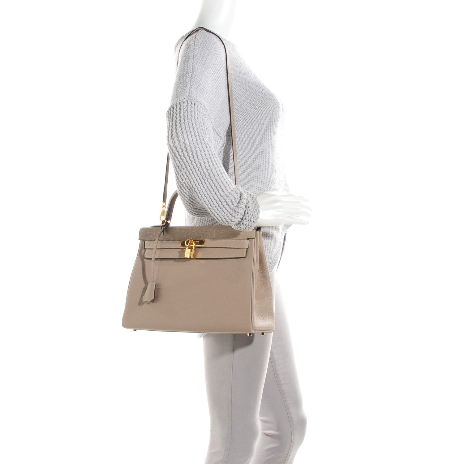 Hermes Togo Kelly Retourne 32 Gris Tourterelle 2 of 23