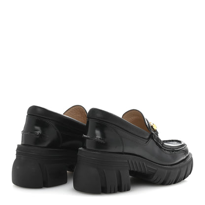 Gucci Cordovan Lux Womens Horsebit 45mm Platform Loafers 37 Black 5 of 8
