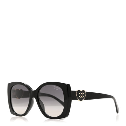 Chanel Acetate Square CC Heart Sunglasses 5519 Black 1 of 8