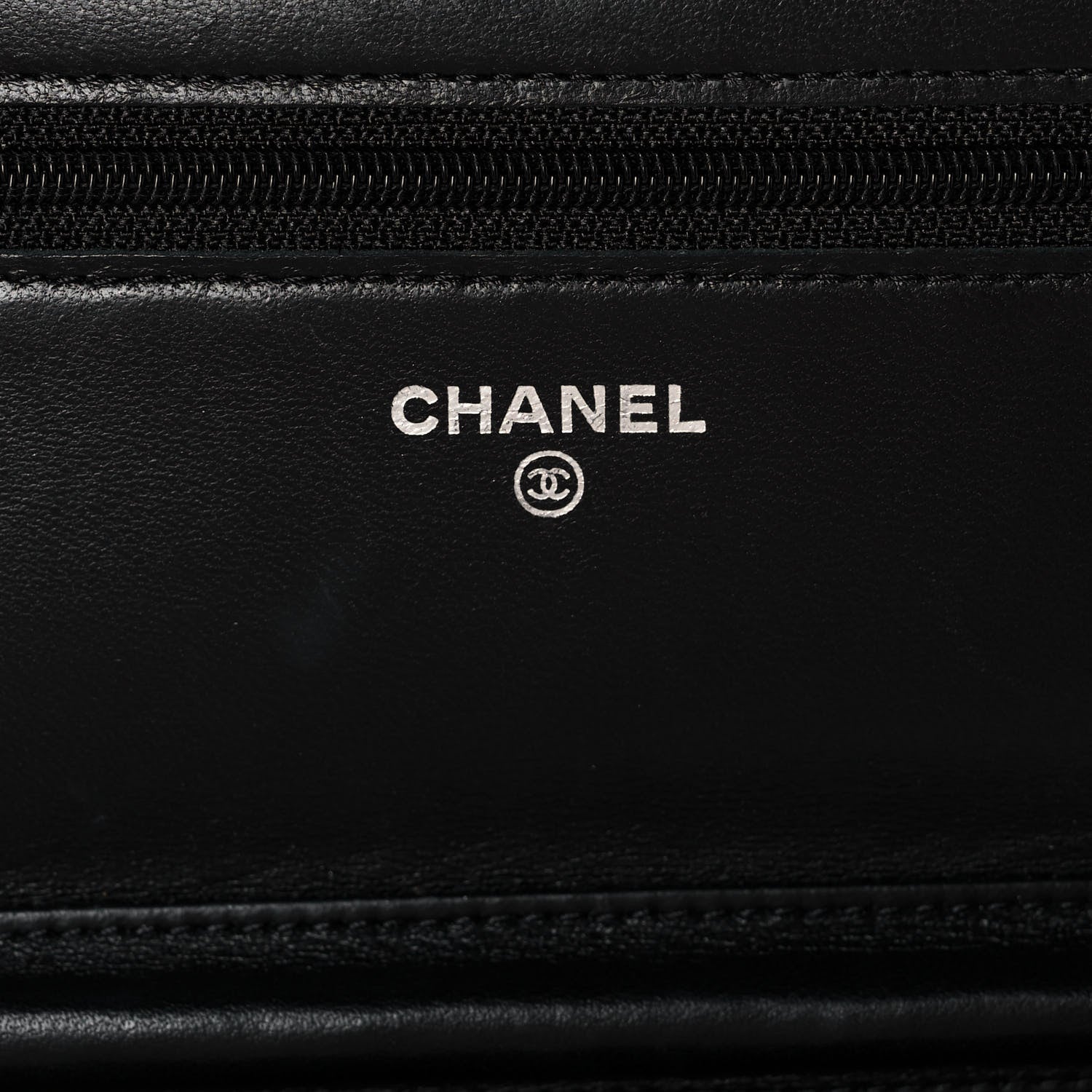 Chanel Lambskin Camellia Embossed Wallet on Chain WOC Black 6 of 10