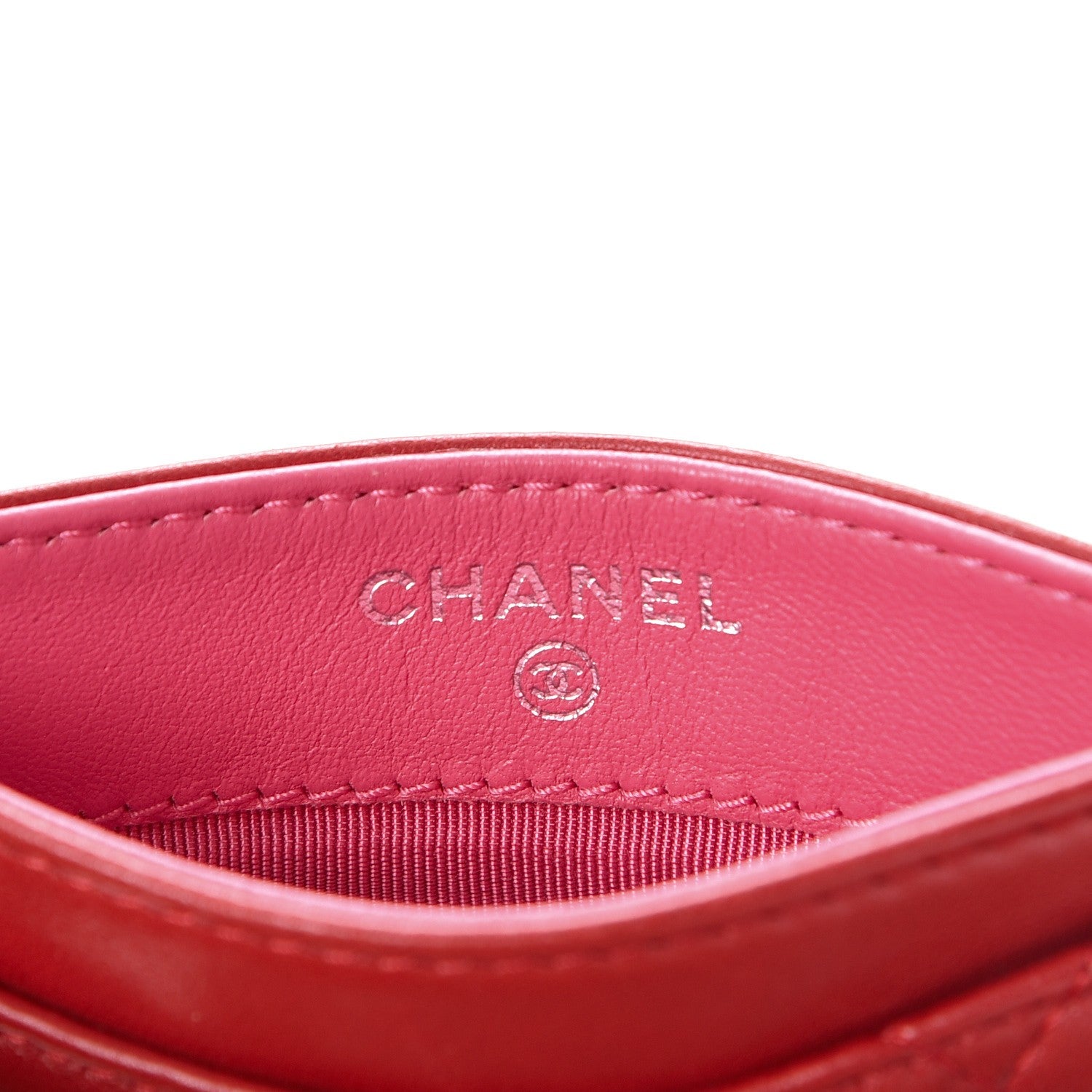 Chanel Lambskin Quilted Card Holder Red Pink 6 of 9