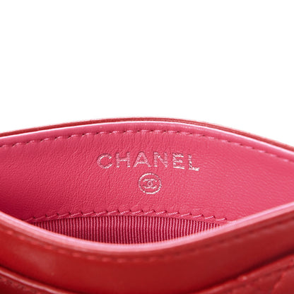 Chanel Lambskin Quilted Card Holder Red Pink 6 of 9