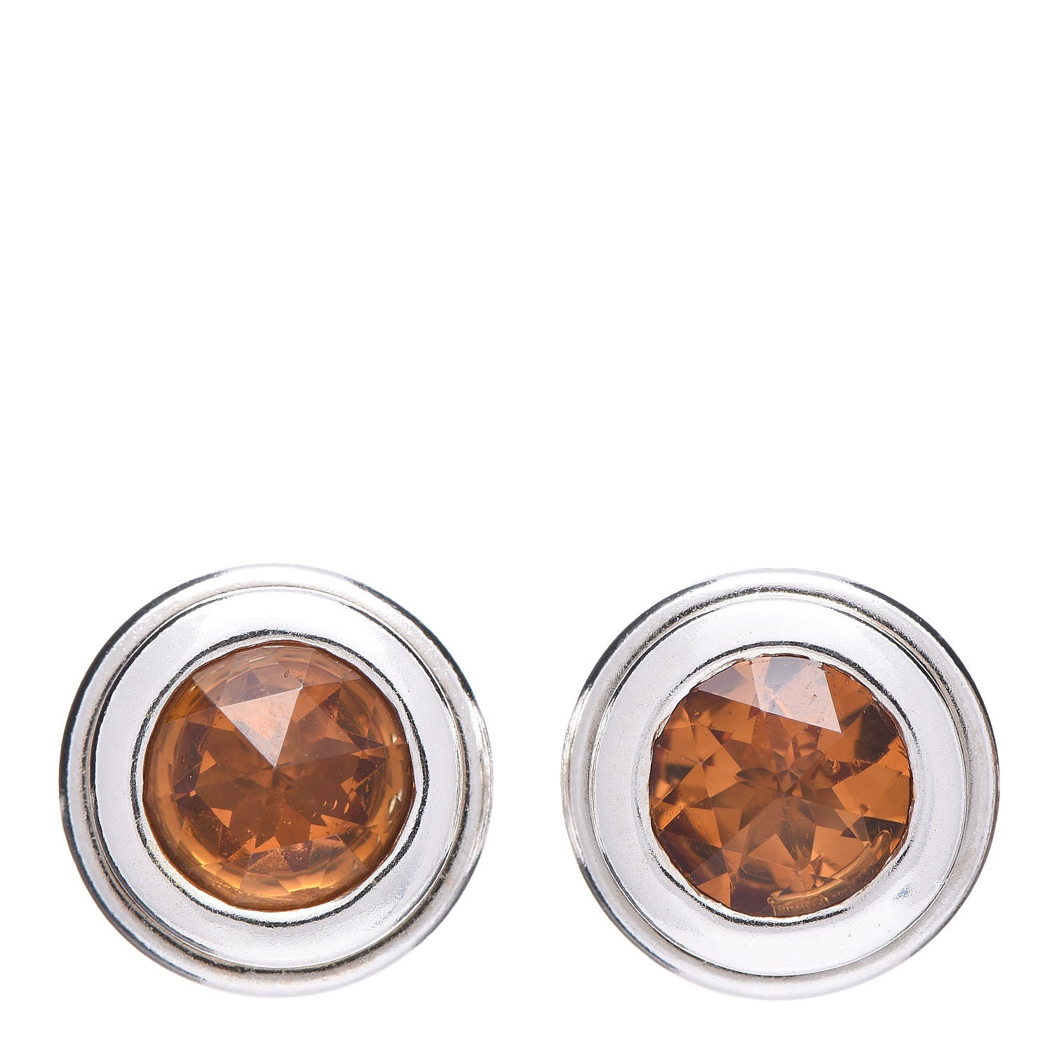 John Hardy Sterling Silver Citrine Batu Bedeg Round Earrings 1 of 5