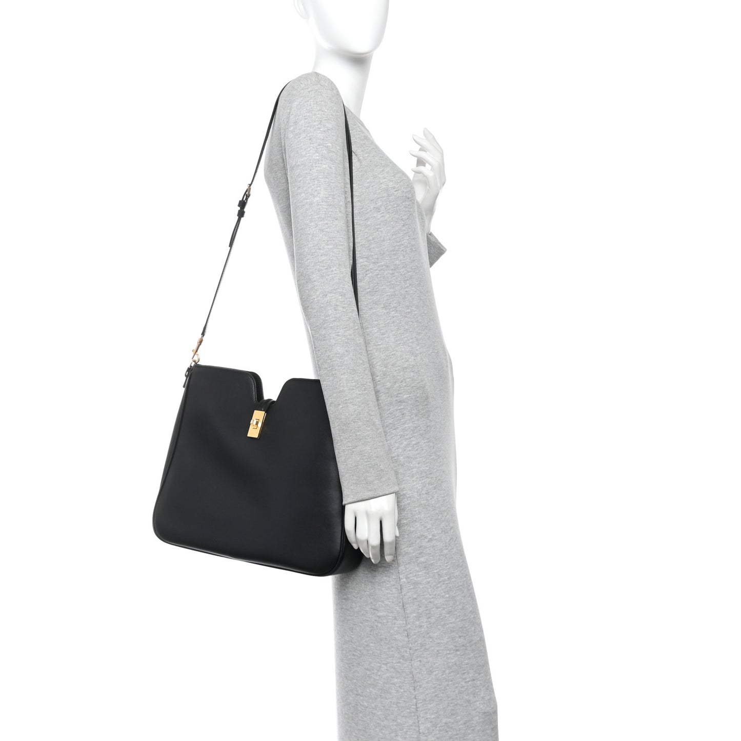 Smooth Calfskin Medium Camille 16 Soft Bag Black