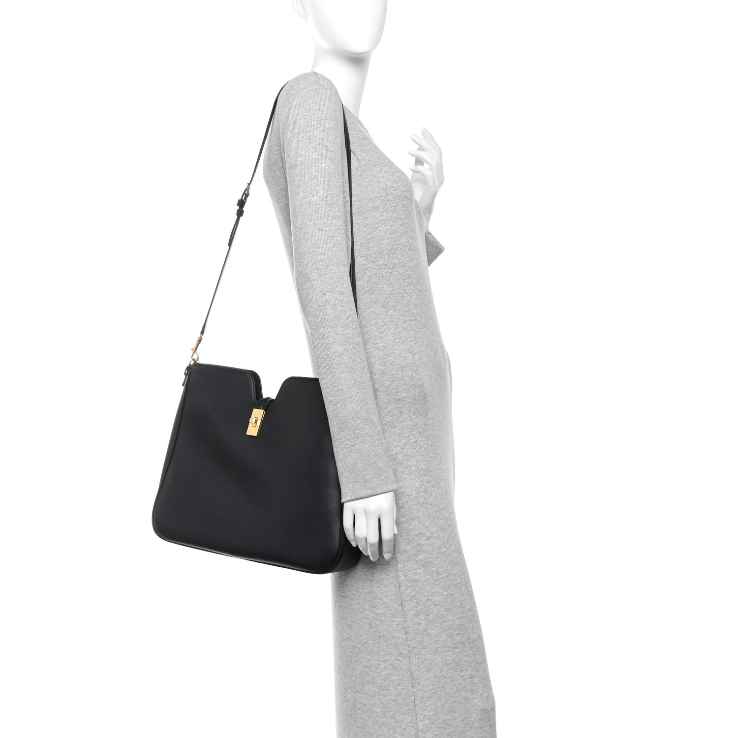 Celine Smooth Calfskin Medium Camille 16 Soft Bag Black 2 of 9