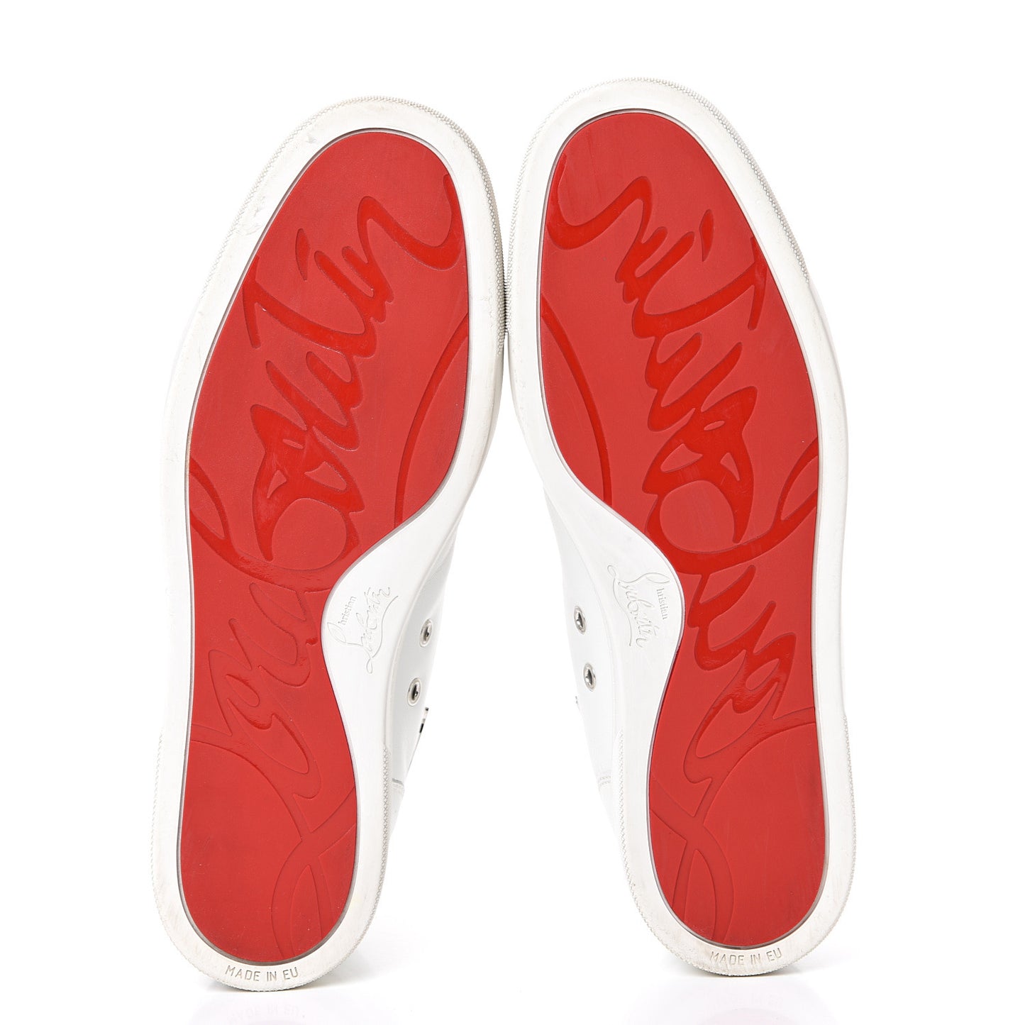 Calfskin Mens Louis Flat Sneakers 41.5 White