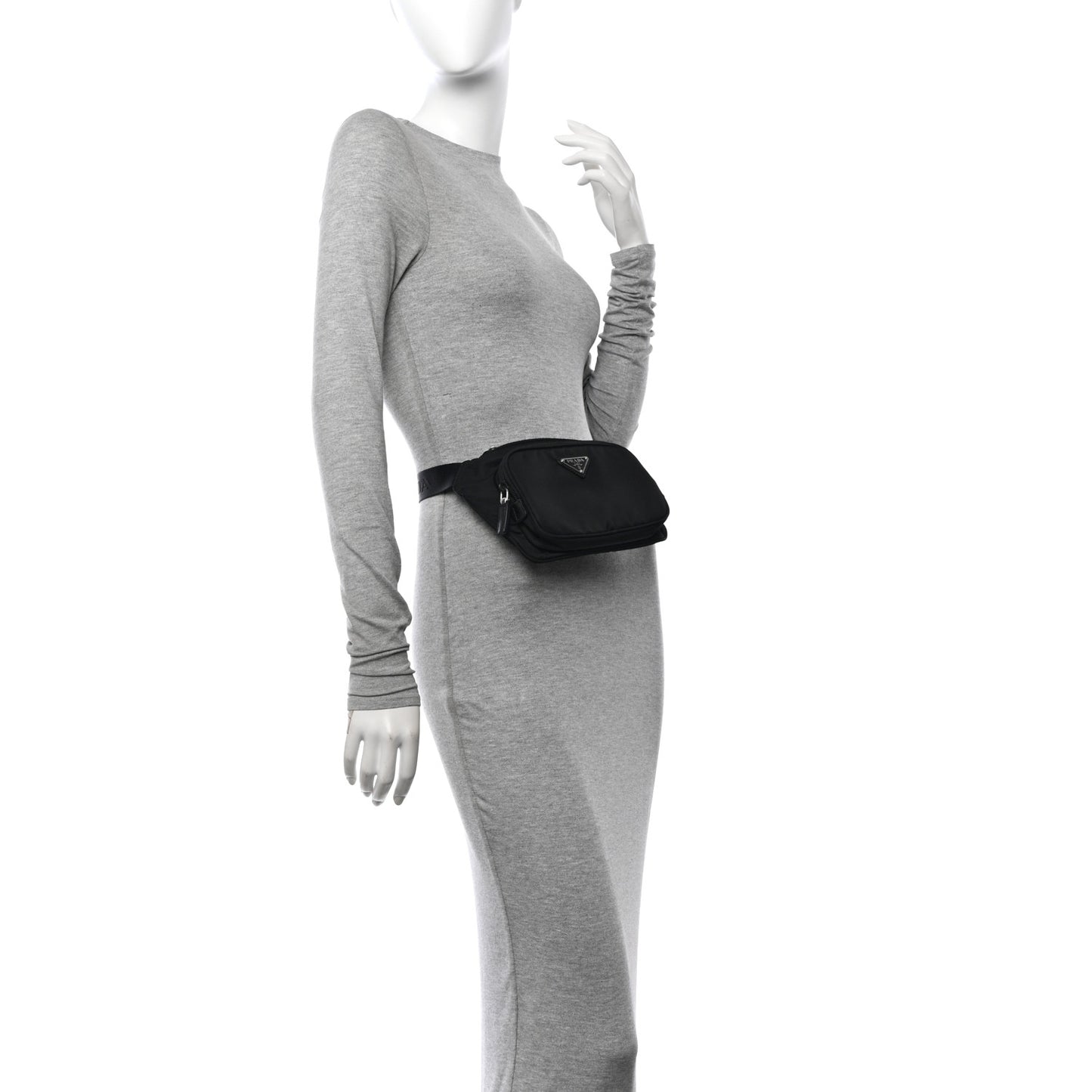 Re-Nylon Saffiano Belt Bag Black