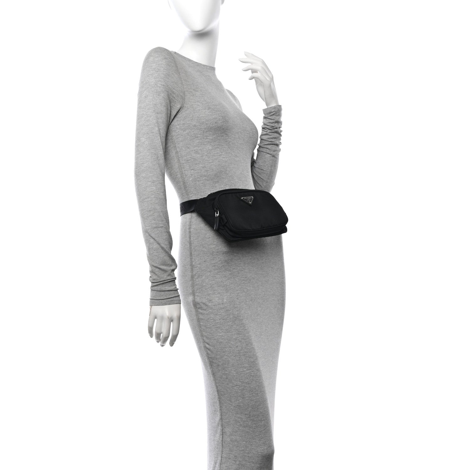 Prada Re-Nylon Saffiano Belt Bag Black 2 of 10