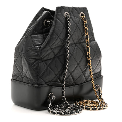 Chanel Aged Calfskin Quilted Small Gabrielle Backpack Black 2 of 12