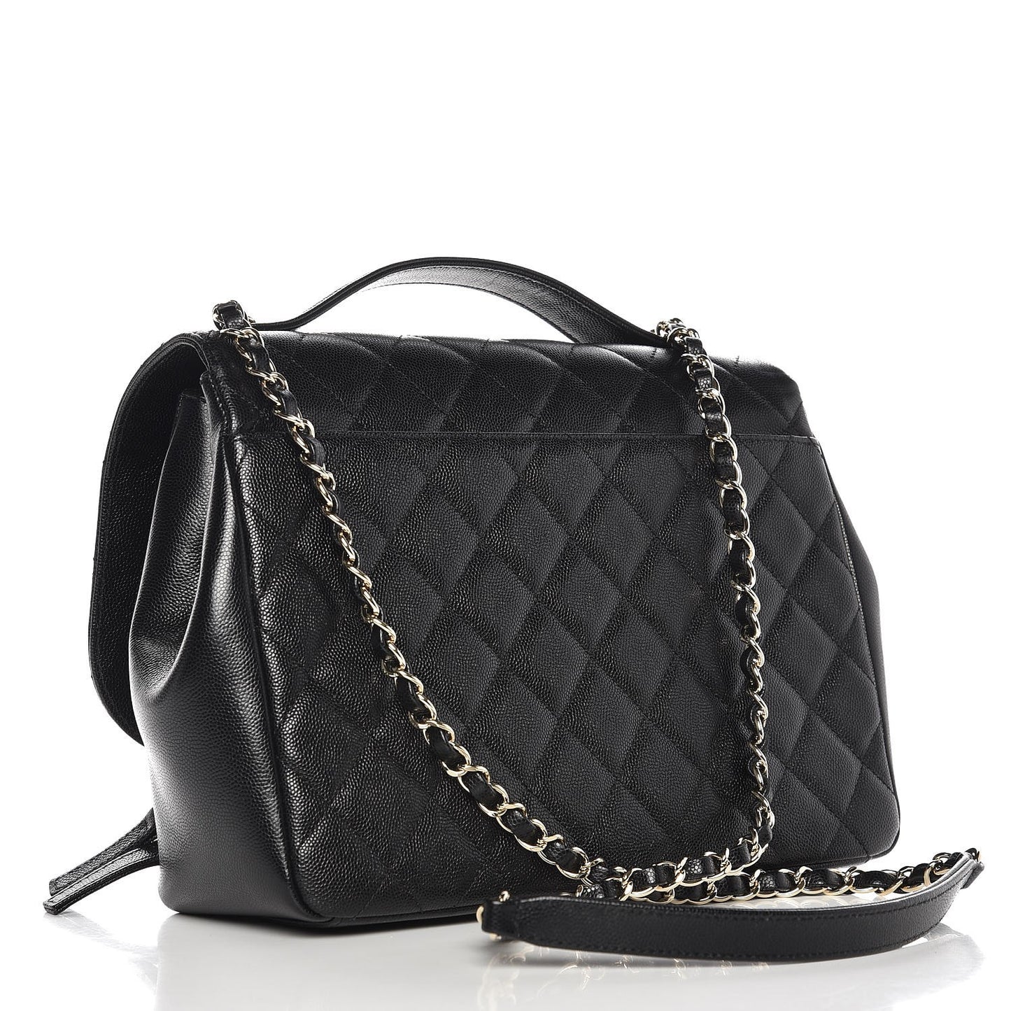Caviar Quilted Large Business Affinity Flap Black